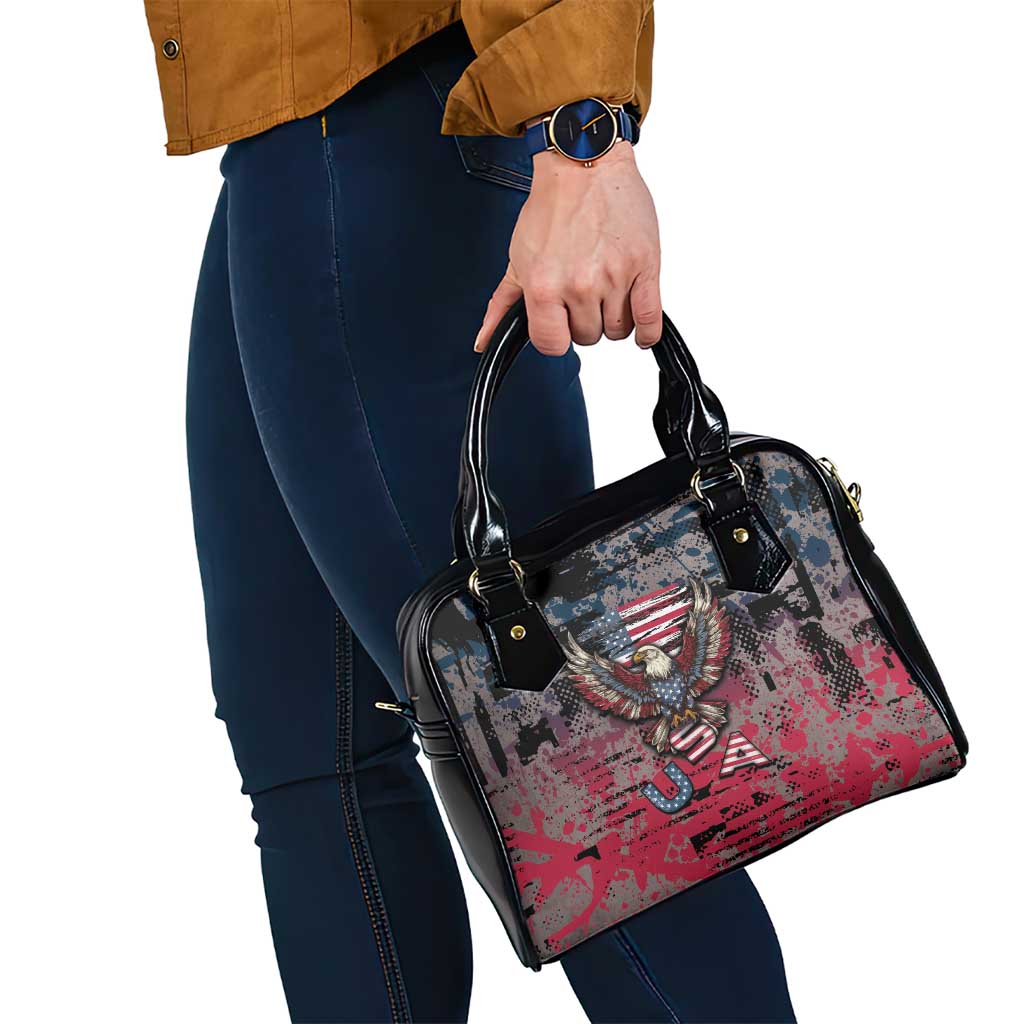 Patriotic Rebel American Shoulder Handbag Grunge USA Eagle Flag DT05