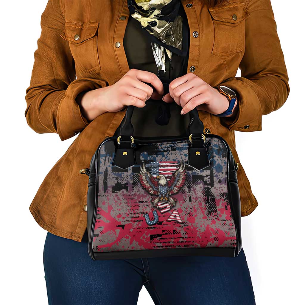 Patriotic Rebel American Shoulder Handbag Grunge USA Eagle Flag DT05