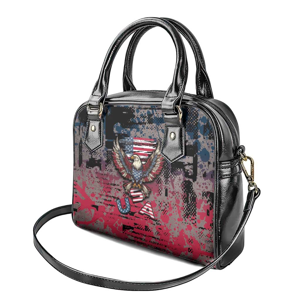 Patriotic Rebel American Shoulder Handbag Grunge USA Eagle Flag DT05