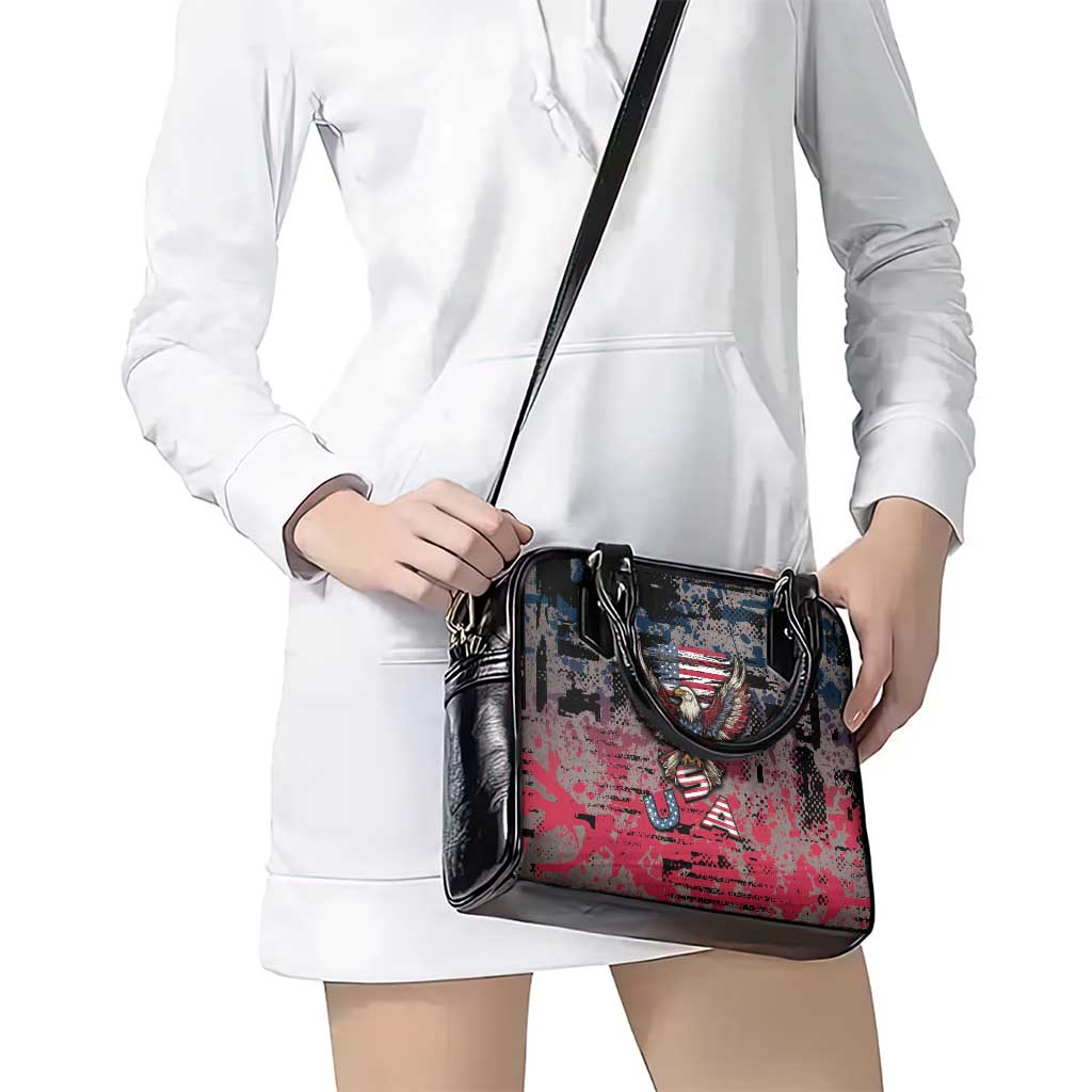 Patriotic Rebel American Shoulder Handbag Grunge USA Eagle Flag DT05
