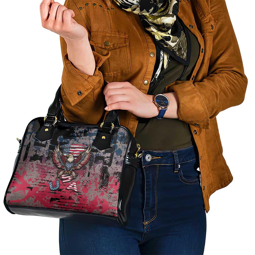 Patriotic Rebel American Shoulder Handbag Grunge USA Eagle Flag DT05