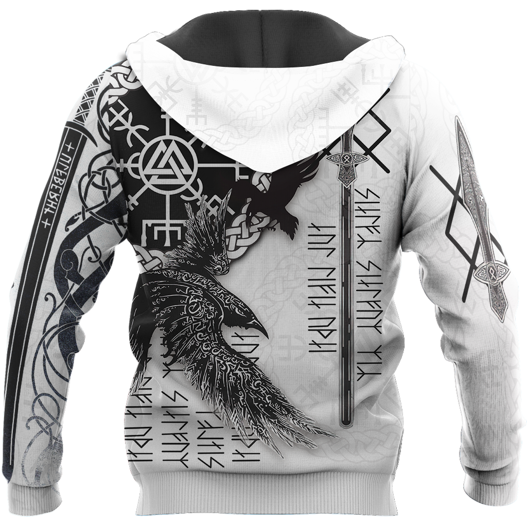 Viking Clothing Ravens Premium Viking 3D Hoodie RLT12