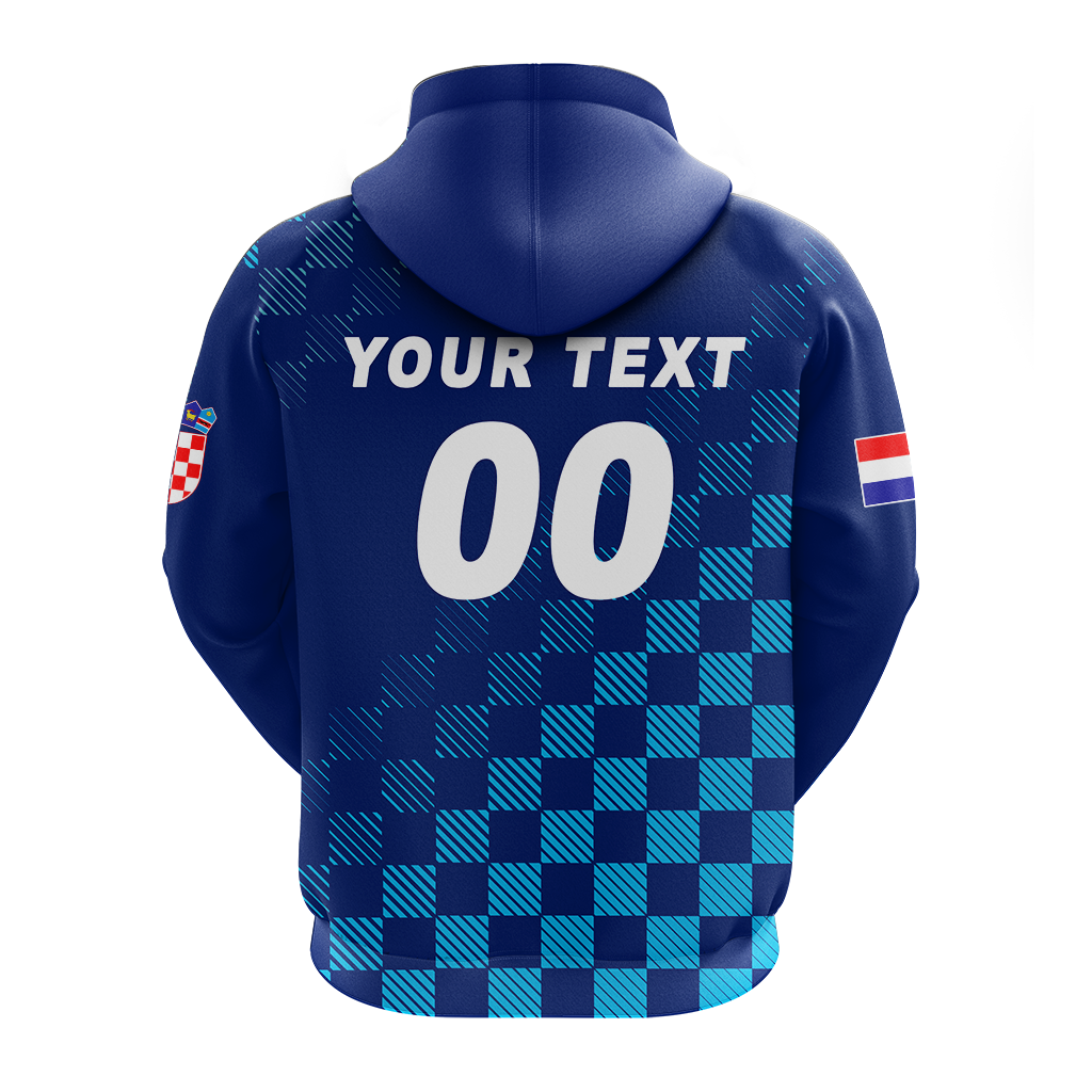 Custom Croatia Hoodie Football 2022 Champions Pride Blue LT12
