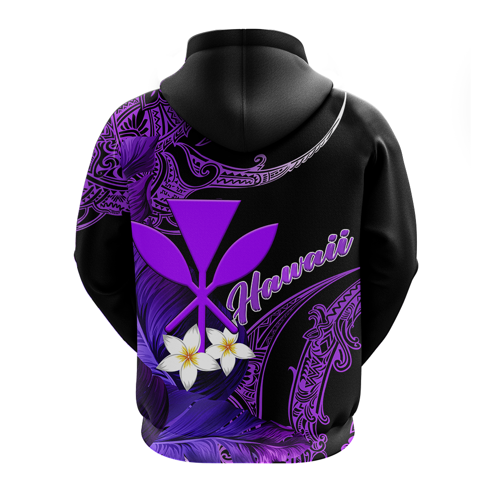Custom Hawaii Turtle With Plumeria Leaf Purple Hoodie LT12
