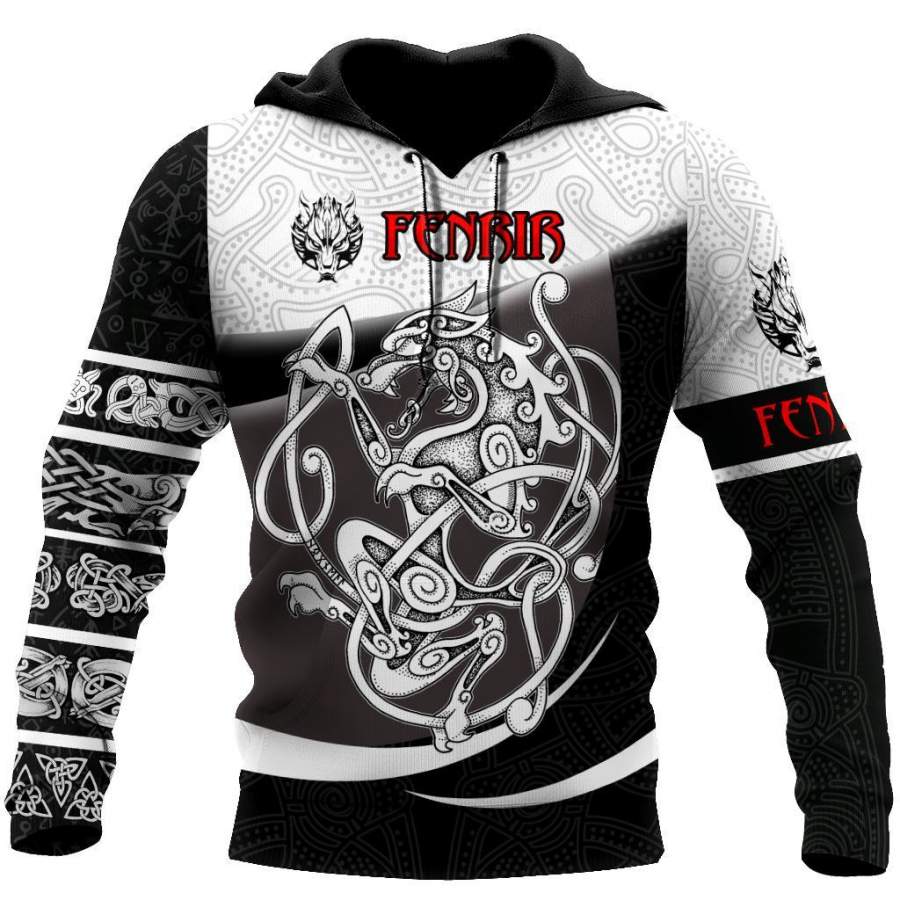 Viking Clothing Fenrir Ii Viking Tattoo 3D Hoodie RLT12
