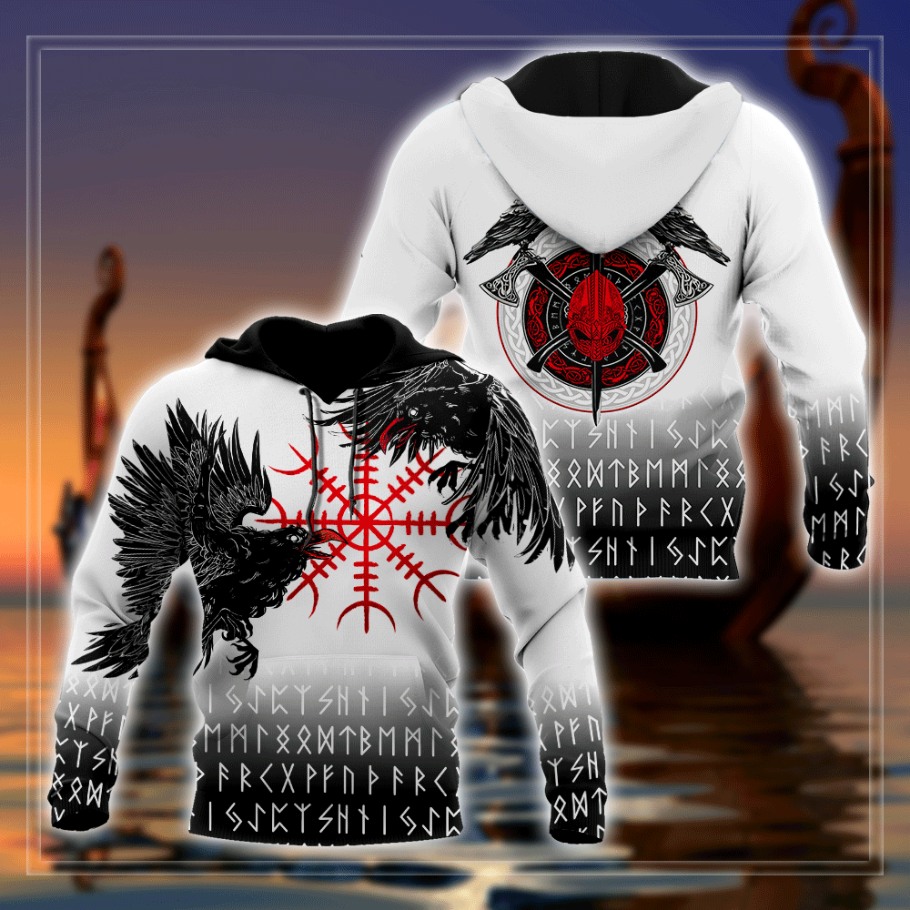 Viking Clothing Raven Tattoo Viking Hoodie RLT12