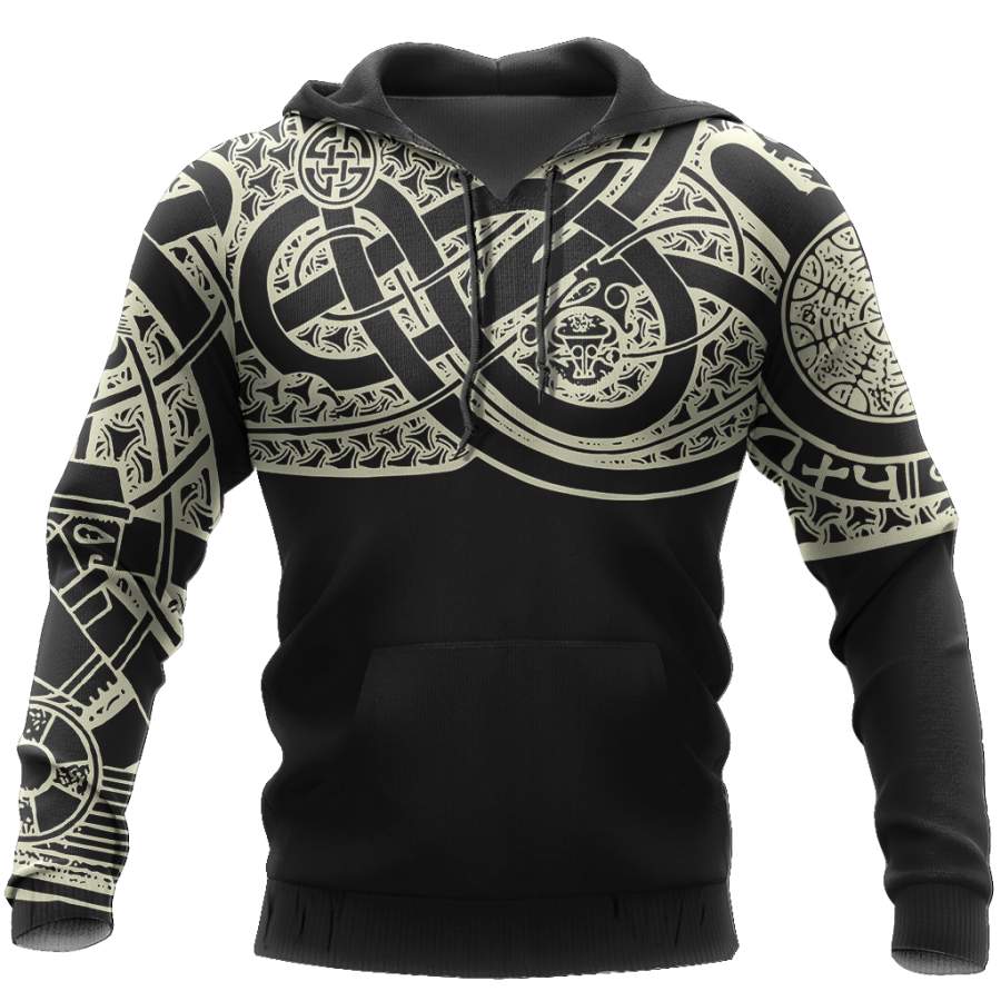 Viking Clothing Vikings Chest Tattoo Style Hoodie RLT12