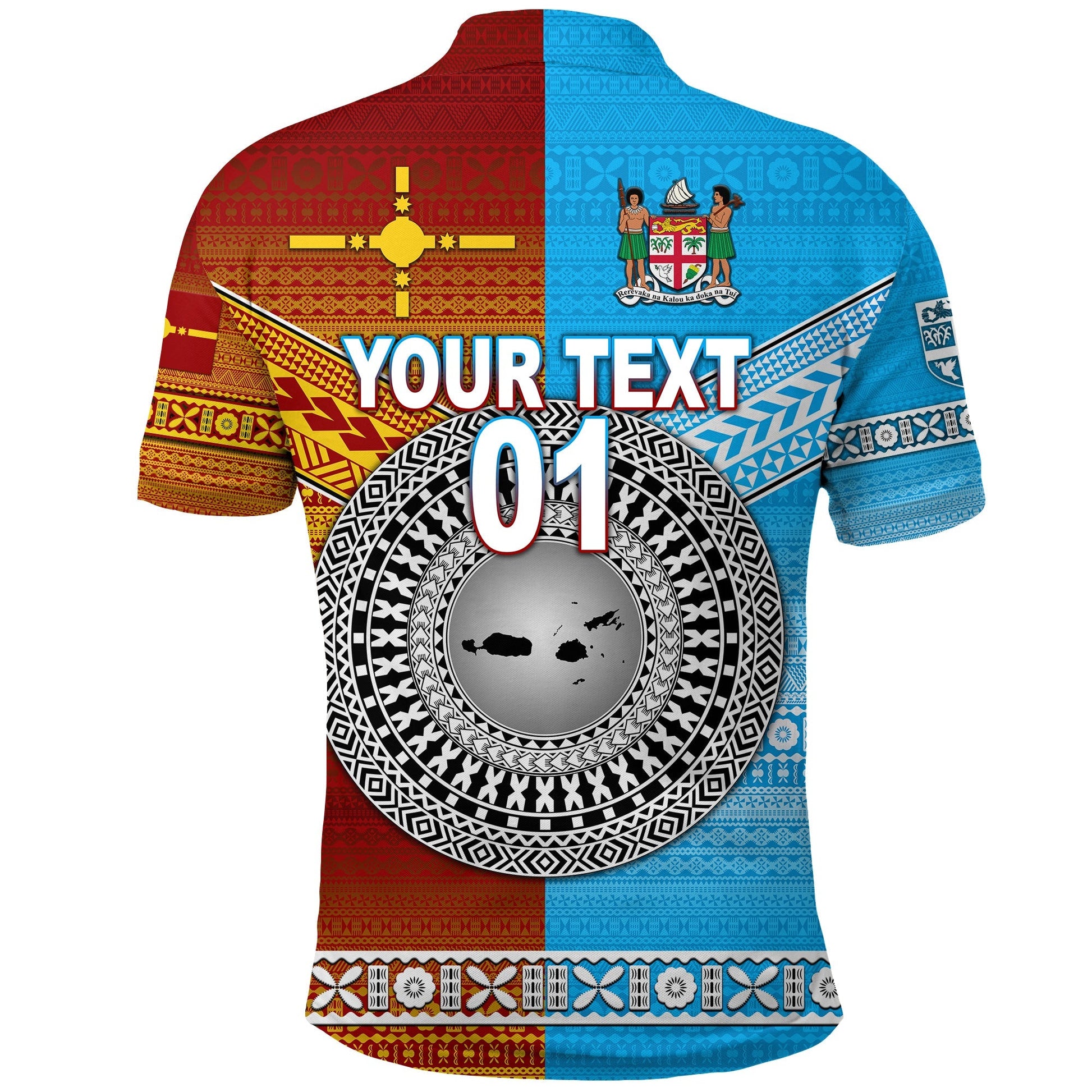 Custom Fiji And Rotuma Tapa Pattern Polo Shirt Together LT8