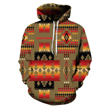 Dark Brown Native Tribes Pattern Native American All Over Hoodie LT10