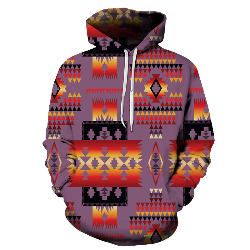 Purple Native Tribes Pattern Native American All Over Hoodie LT10
