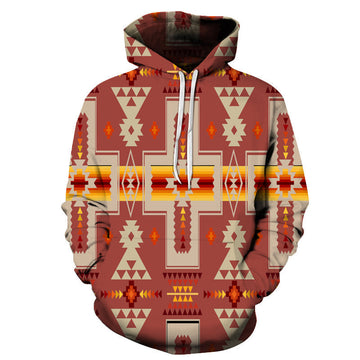 Tan Tribe Design Native AmericanAll Over Hoodie LT10