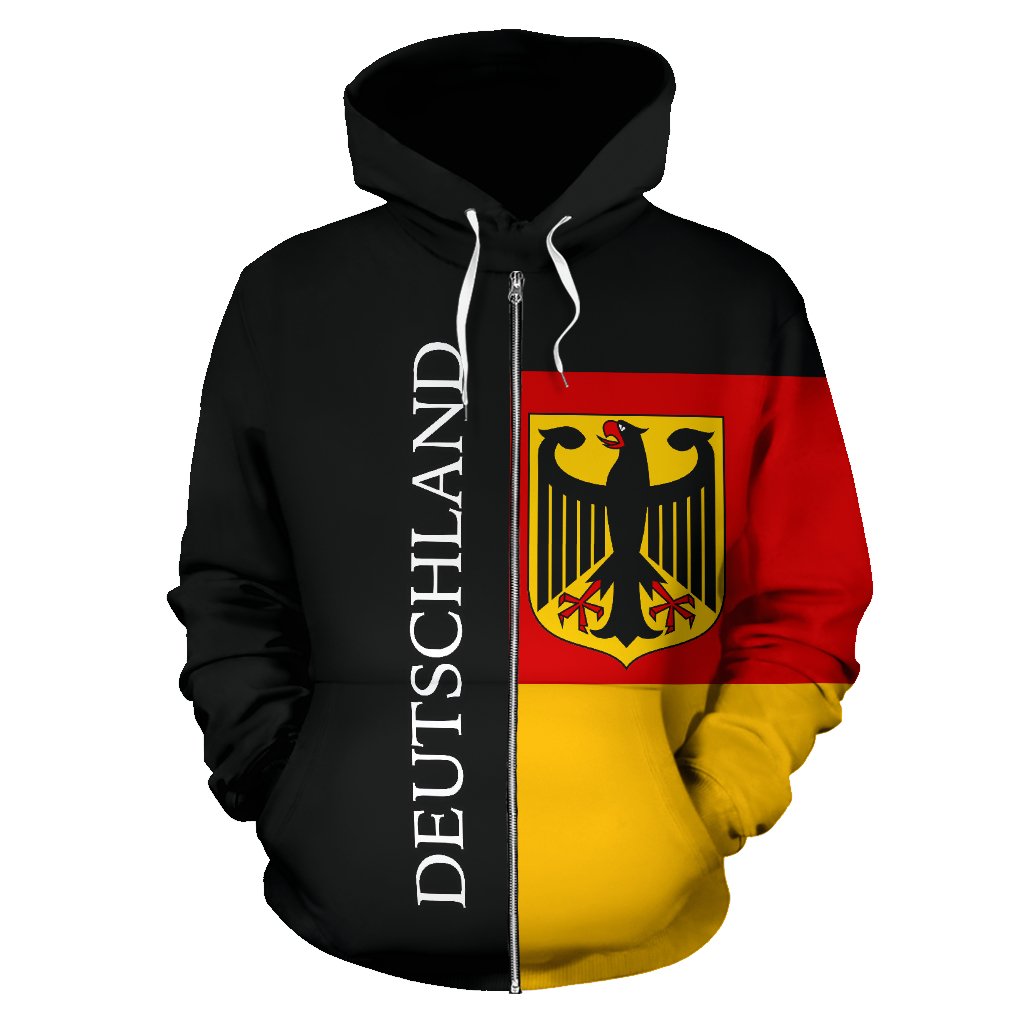Germany Hoodie Flag Half Coat Of Arms Zip Up