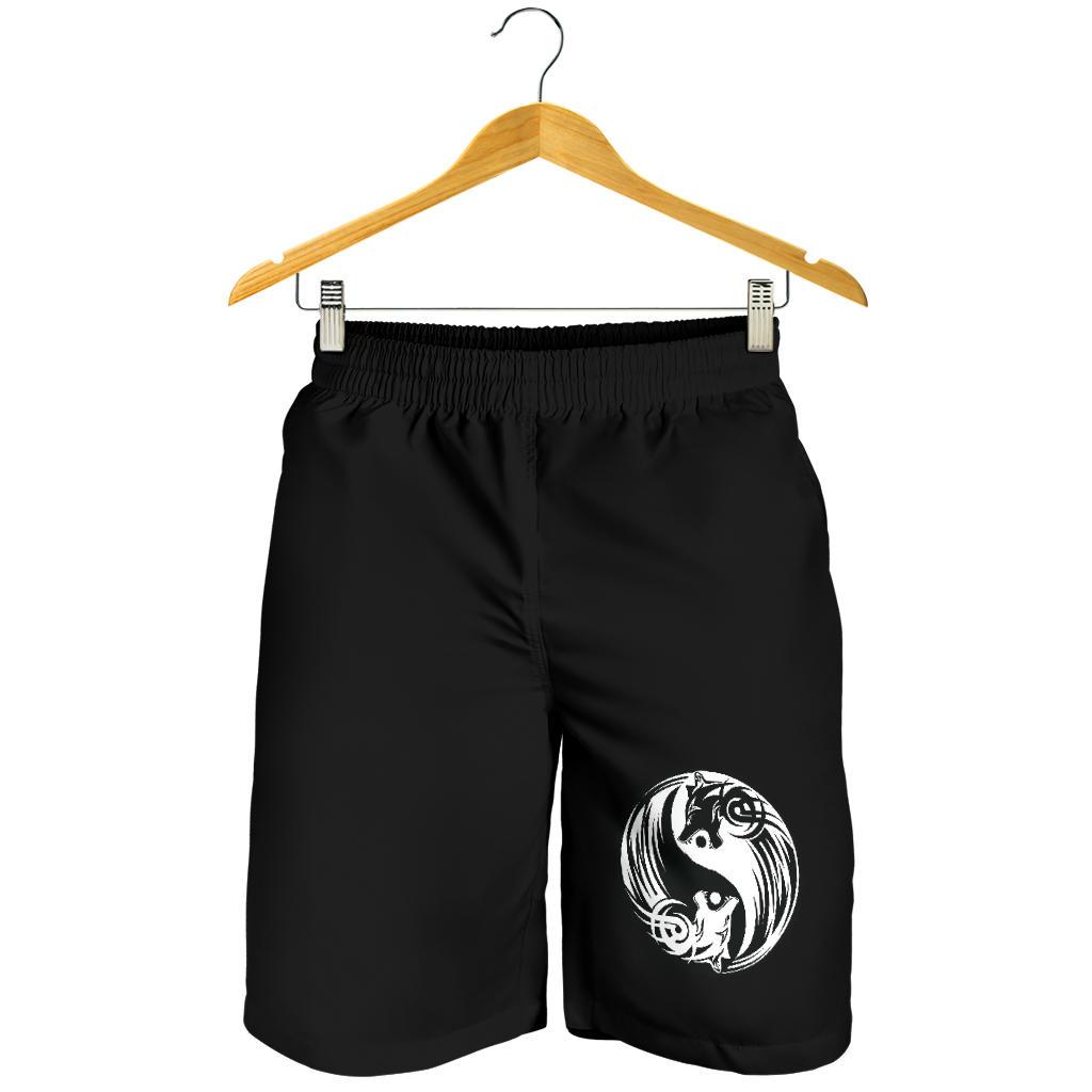 Viking Bomber Men's Shorts Ying Yang Wolf RLT12