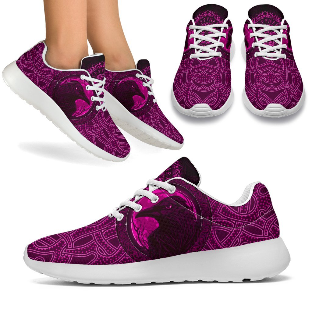 Viking Sporty Sneakers, Ethnic Odin Raven Pink RLT12
