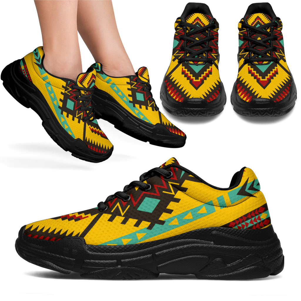 Native American Abstract Geometric Ornament Chunky Sneakers LT10