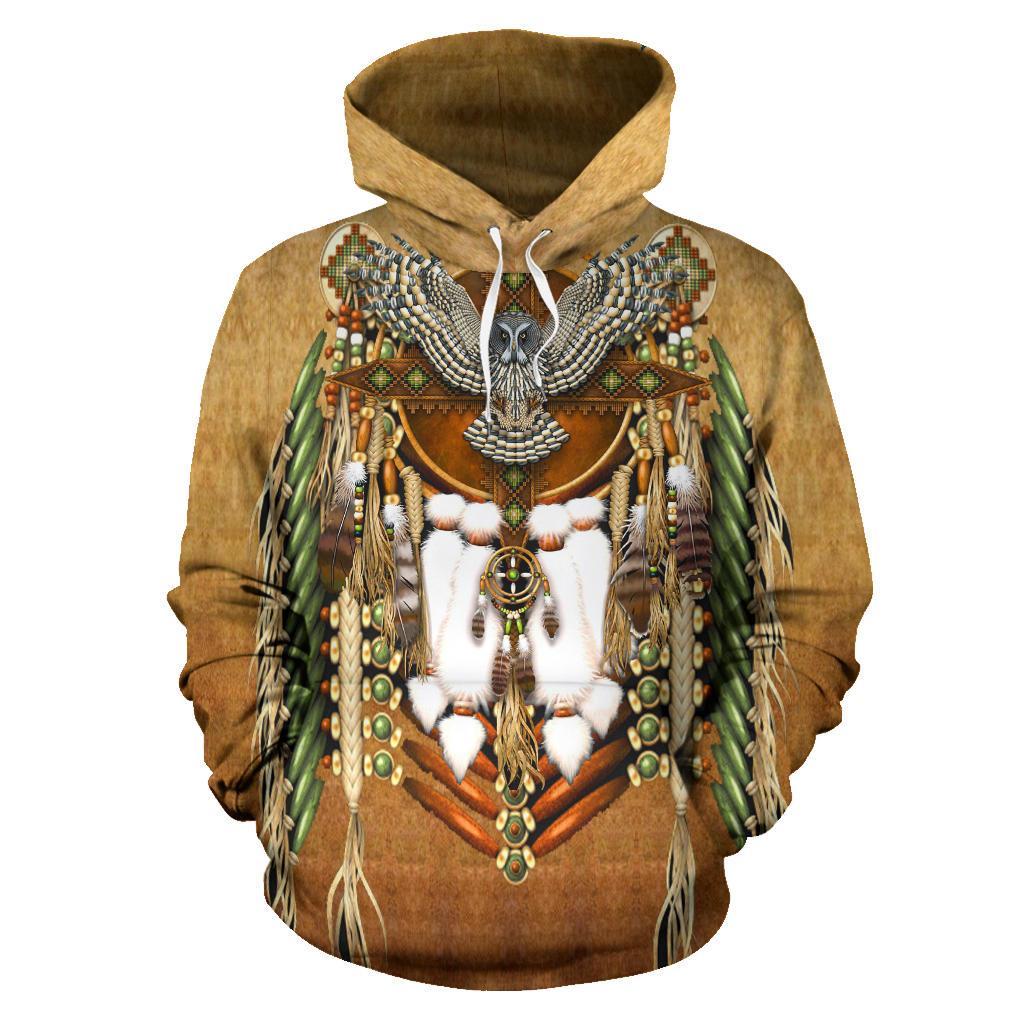 Snow Owl Dreamcatcher Breastplate Native American All Over Hoodie LT10
