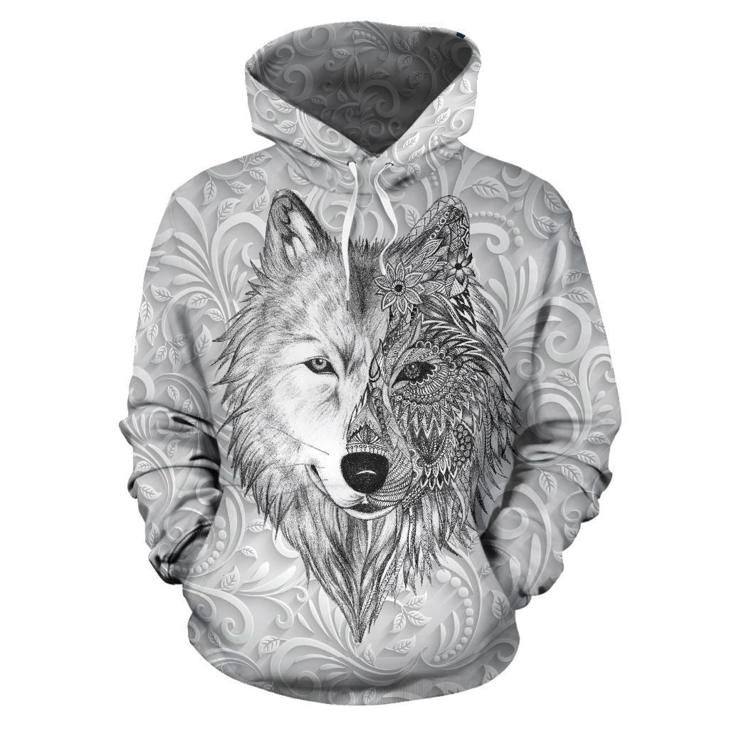 White Wolf Native American All Over Hoodie LT10