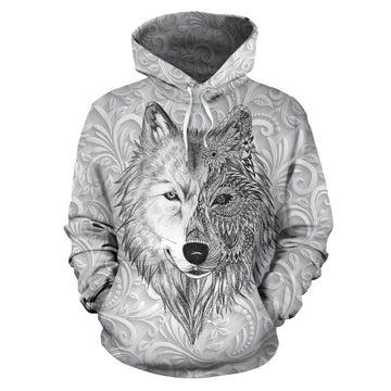 White Wolf Native American All Over Hoodie LT10