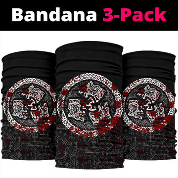 Viking Bandana 3 Pack Fierce Blood Wolf Symbol Of A Viking Nordic RLT12