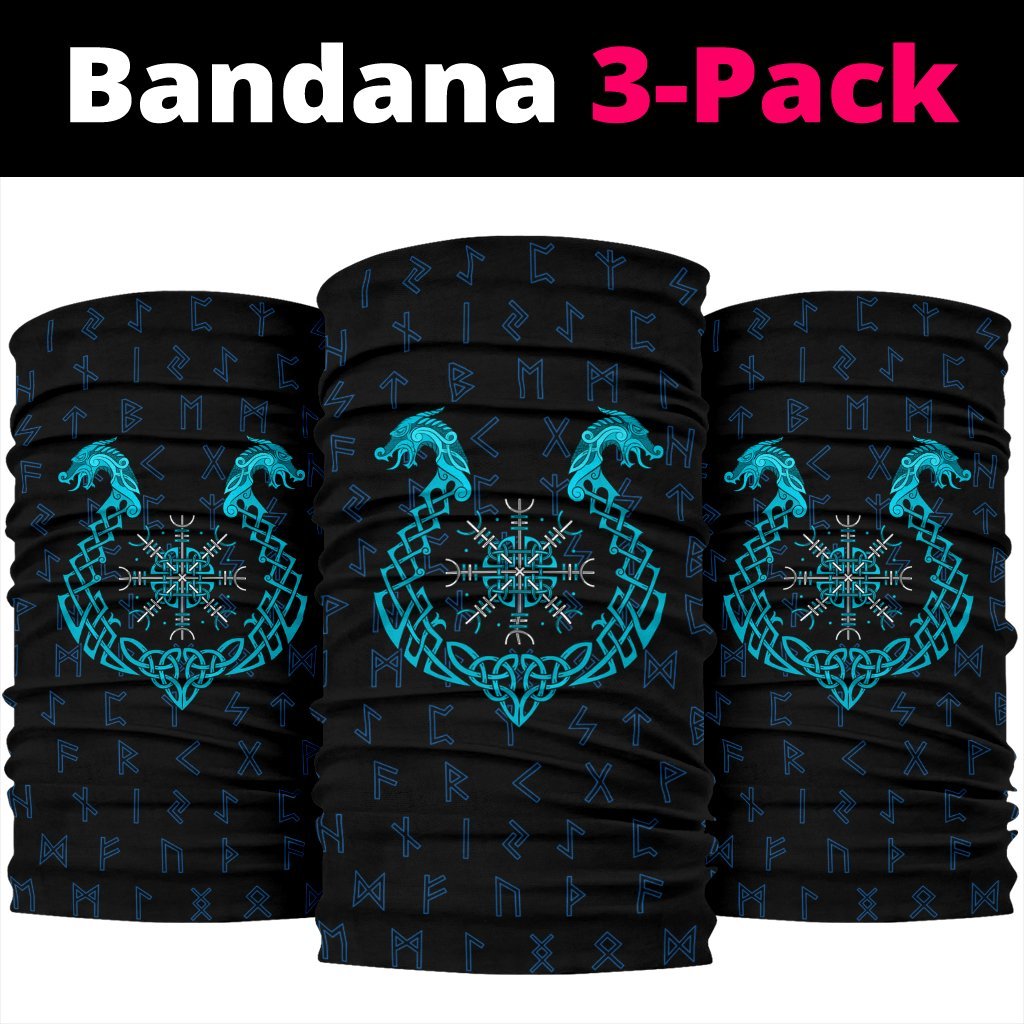 Viking Neck Gaiter 3 - Pack, Aegishjalmur Helm Of Awe Blue Edition RLT12