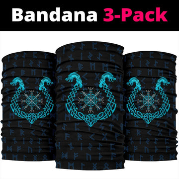 Viking Neck Gaiter 3 - Pack, Aegishjalmur Helm Of Awe Blue Edition RLT12