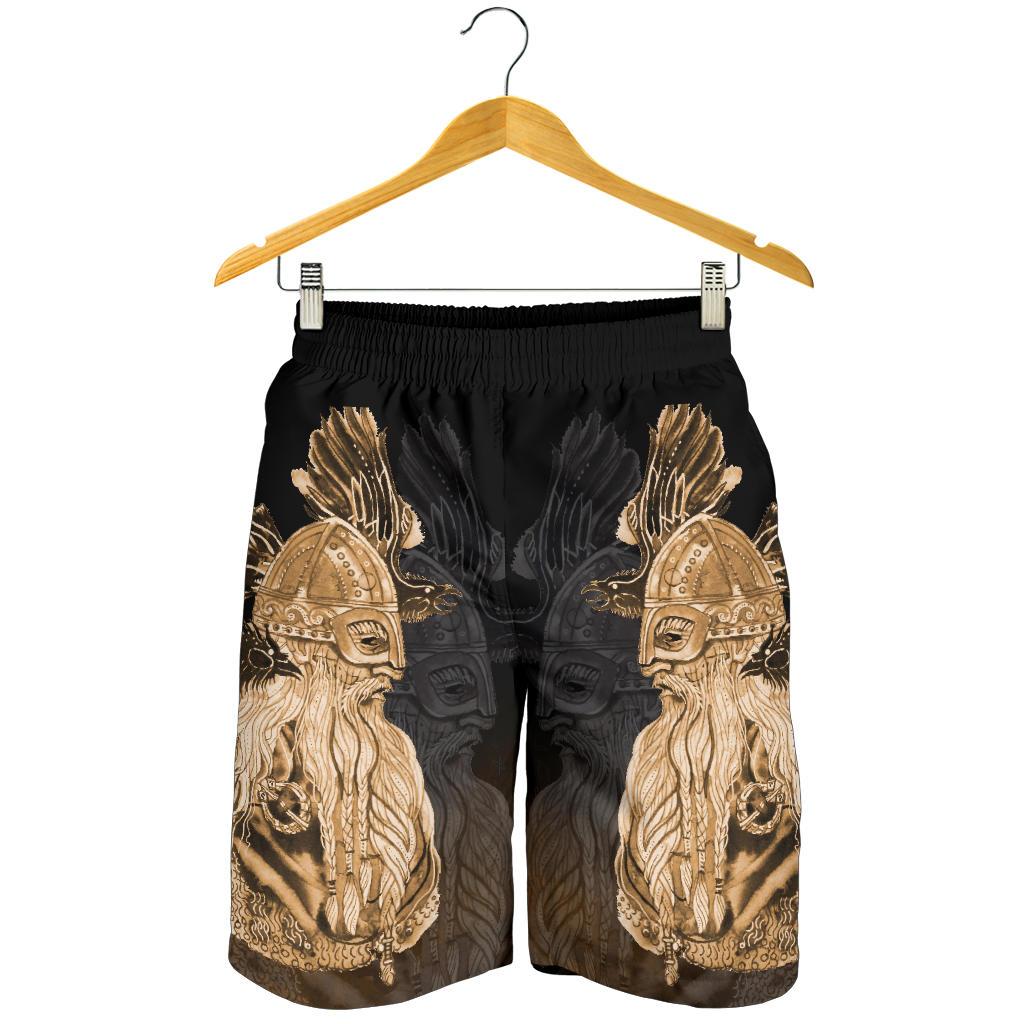 Viking All Over Print Men's Shorts Odin Raven Viking Gold RLT12