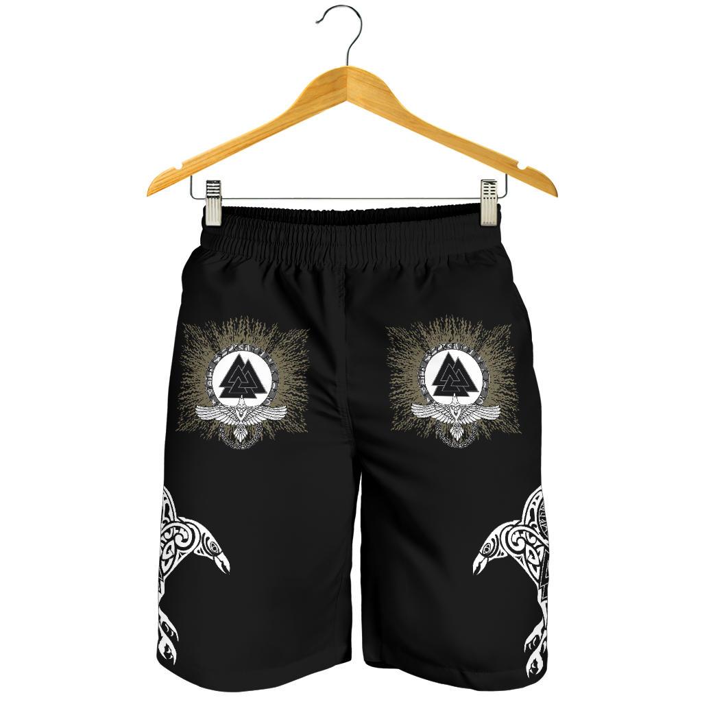 Viking All Over Print Men's Shorts Raven, Valknut and Vegvisir RLT12