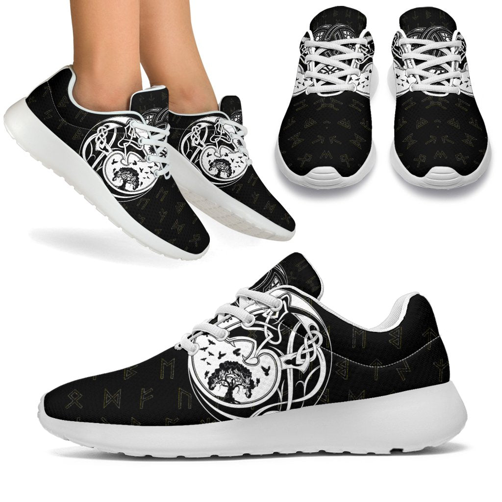 Viking Sporty Sneakers, Skoll and Hati Rune Tattoo RLT12