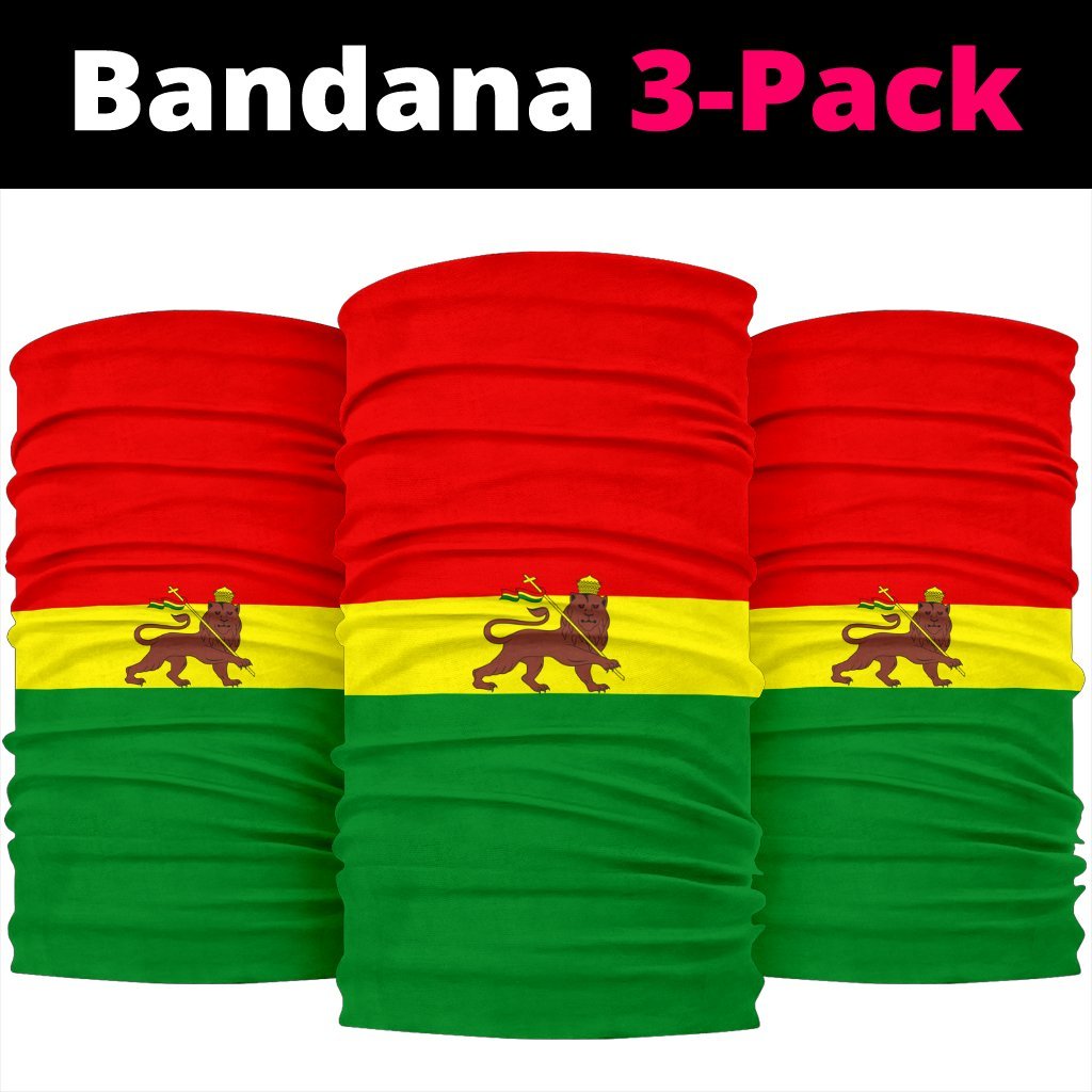 The Ethiopia Lion Of Judah Bandana 3 - Pack - Flag Neck Gaiter
