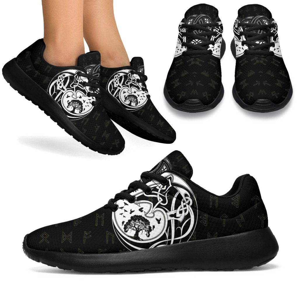 Viking Sporty Sneakers, Skoll and Hati Rune Tattoo RLT12