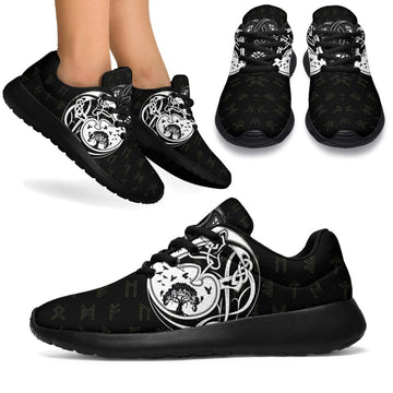 Viking Sporty Sneakers, Skoll and Hati Rune Tattoo RLT12