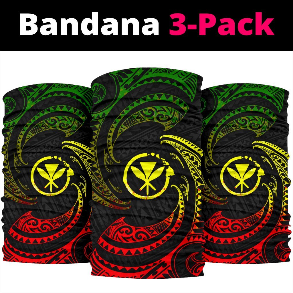 Polynesian Hawaii Bandana 3 - Pack - Reggae Tribal Wave