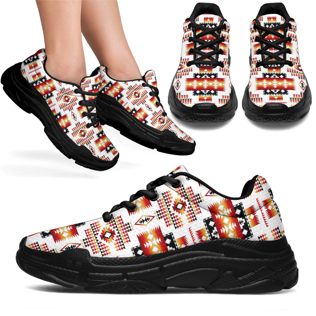 White Tribes Pattern Native American Chunky Sneakers LT10