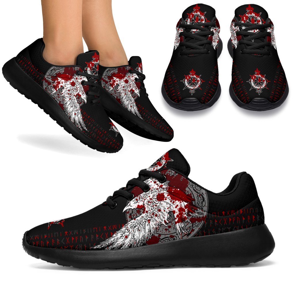 Viking Sport Sneakers - Mystical Raven Tattoo Blood RLT12
