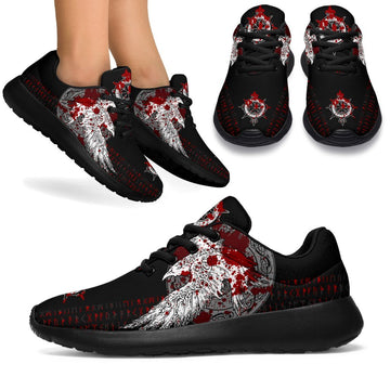Viking Sport Sneakers - Mystical Raven Tattoo Blood RLT12
