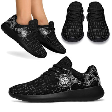 Viking Sport Sneakers - Raven and Wolf Special Tattoo RLT12