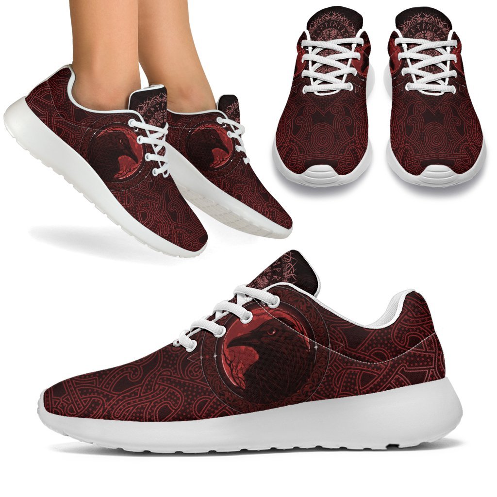 Viking Sporty Sneakers, Ethnic Odin Raven Red RLT12