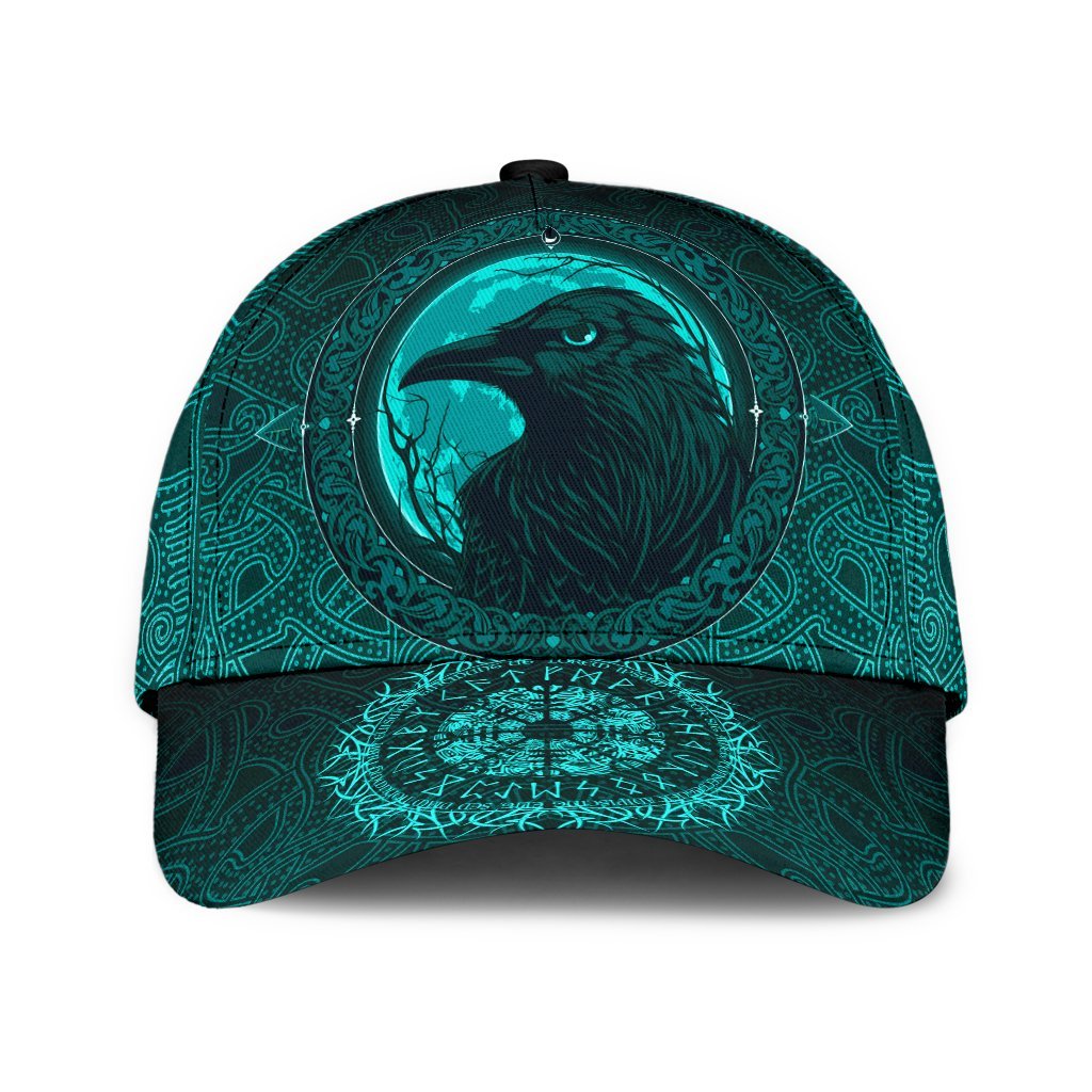 Viking Classic Cap, Ethnic Odin Raven Cyan RLT12
