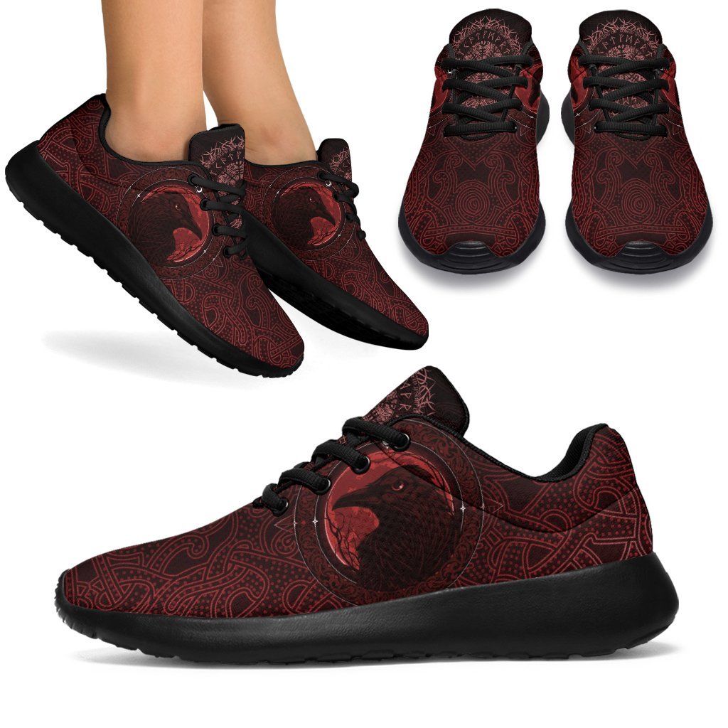 Viking Sporty Sneakers, Ethnic Odin Raven Red RLT12