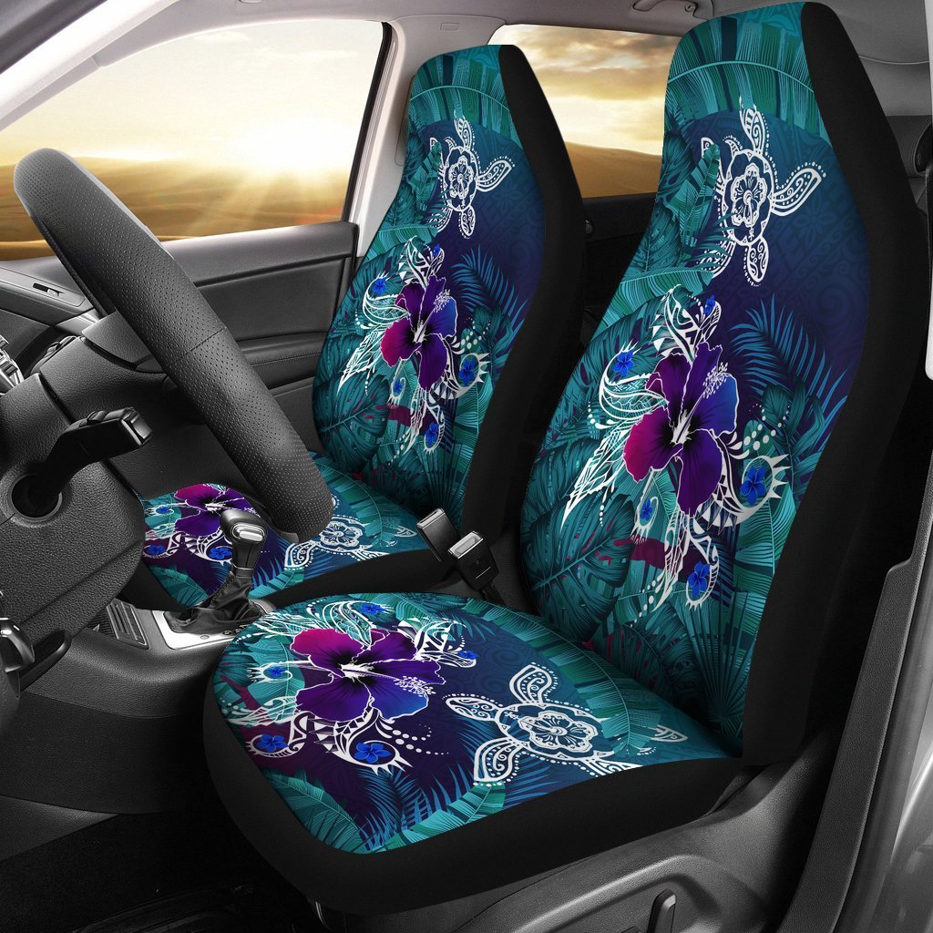 Hawaii Car Seat Covers Hawaii Turtle Flowers and Palms Retro
