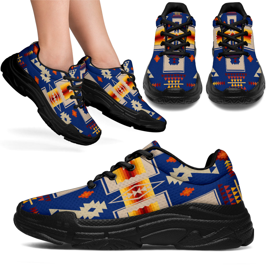 Native American Navy Tribe Chunky Sneakers LT10