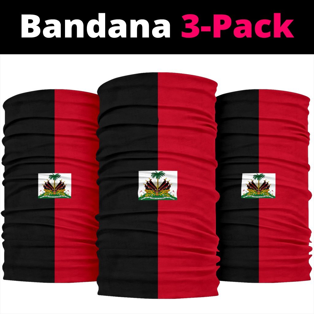 Haiti 1964 Bandana 3 - Pack - Flag Neck Gaiter