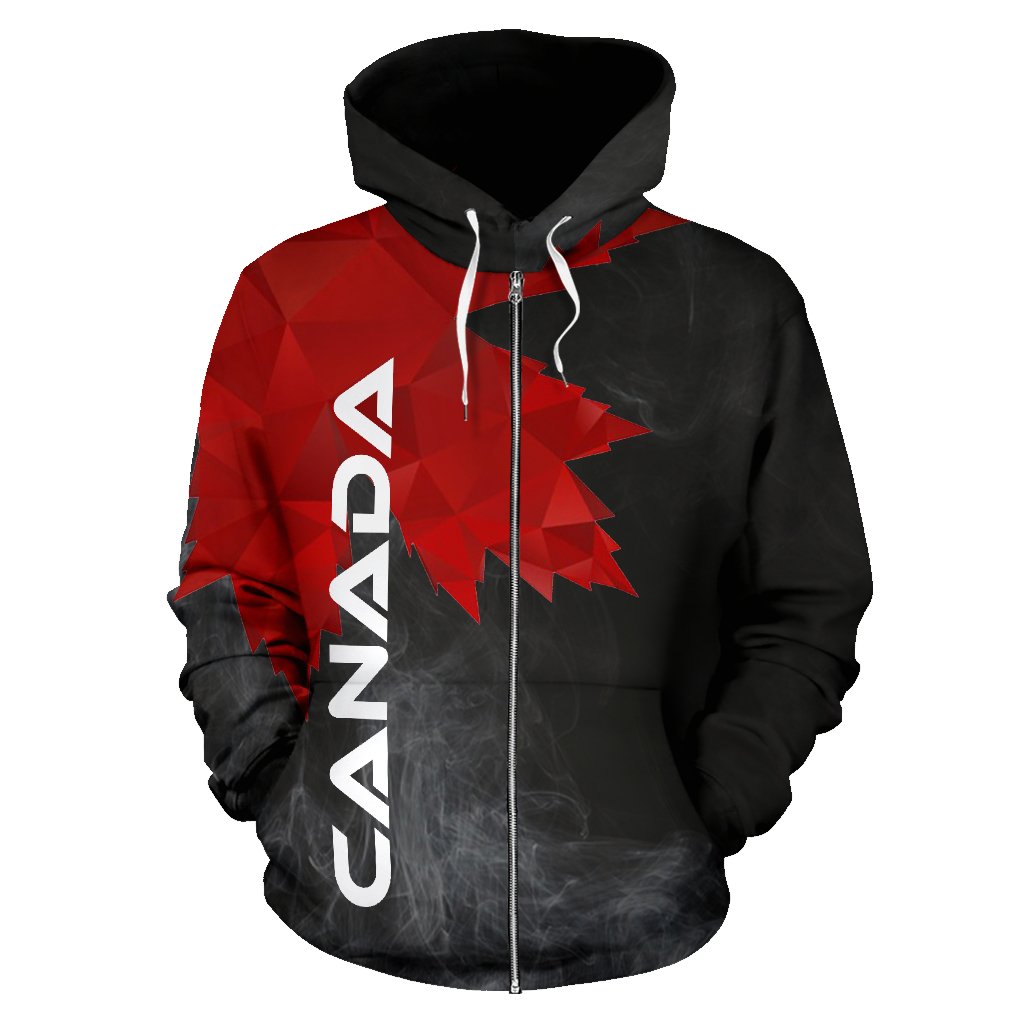 Canada Maple Leaf All Over Zip Up Hoodie