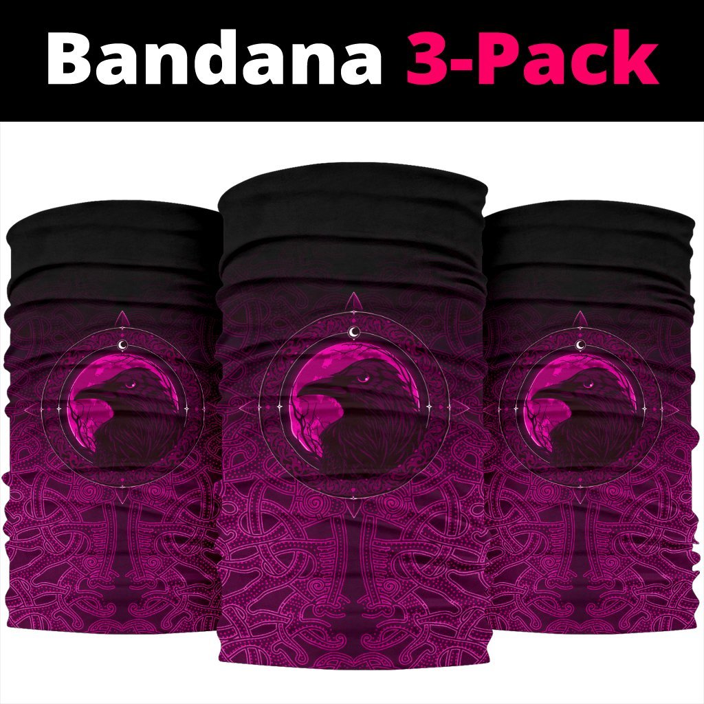 Viking Neck Gaiter 3 Pack, Ethnic Odin Raven Pink RLT12
