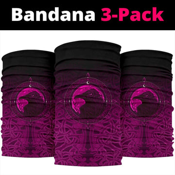 Viking Neck Gaiter 3 Pack, Ethnic Odin Raven Pink RLT12