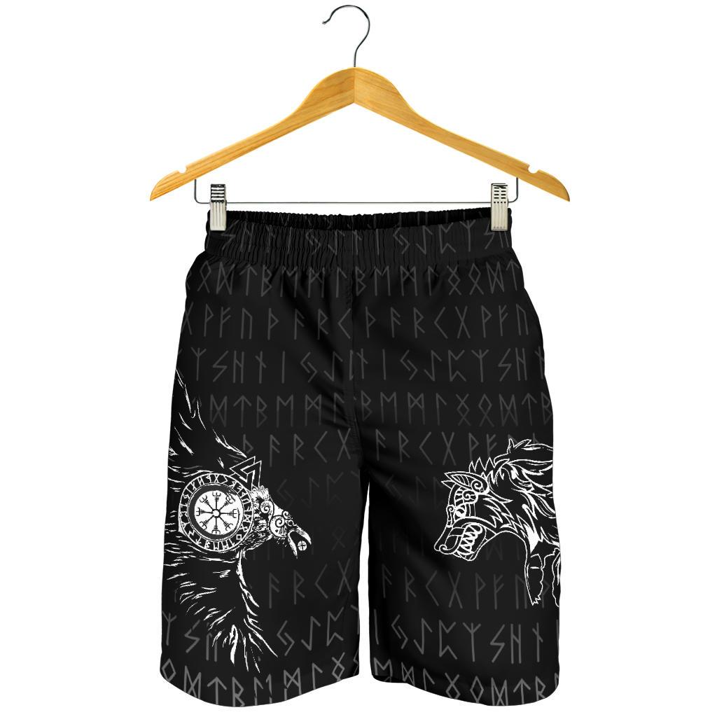 Viking Men's Shorts - Raven and Wolf Special Tattoo RLT12