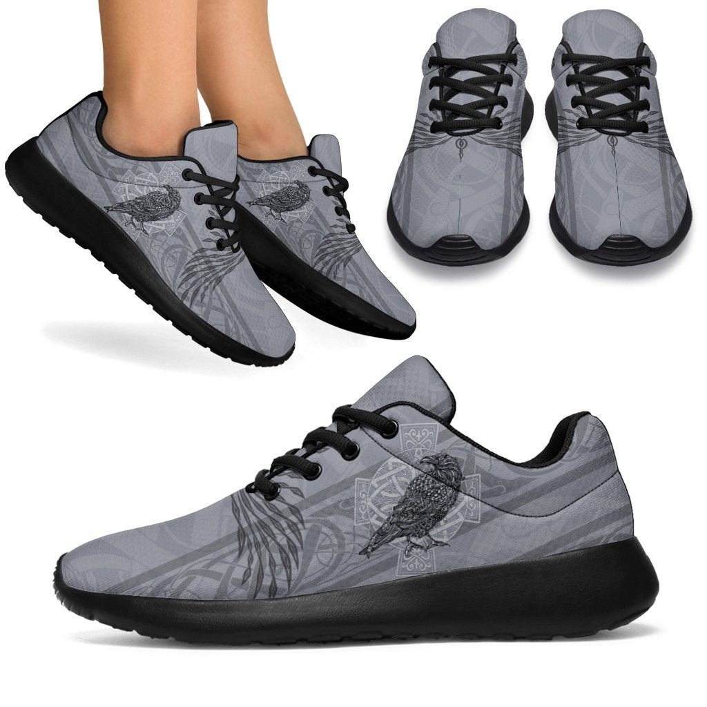 Viking Sport Sneakers - Odin's Celtic Raven - Scandinavian Tattoo RLT12