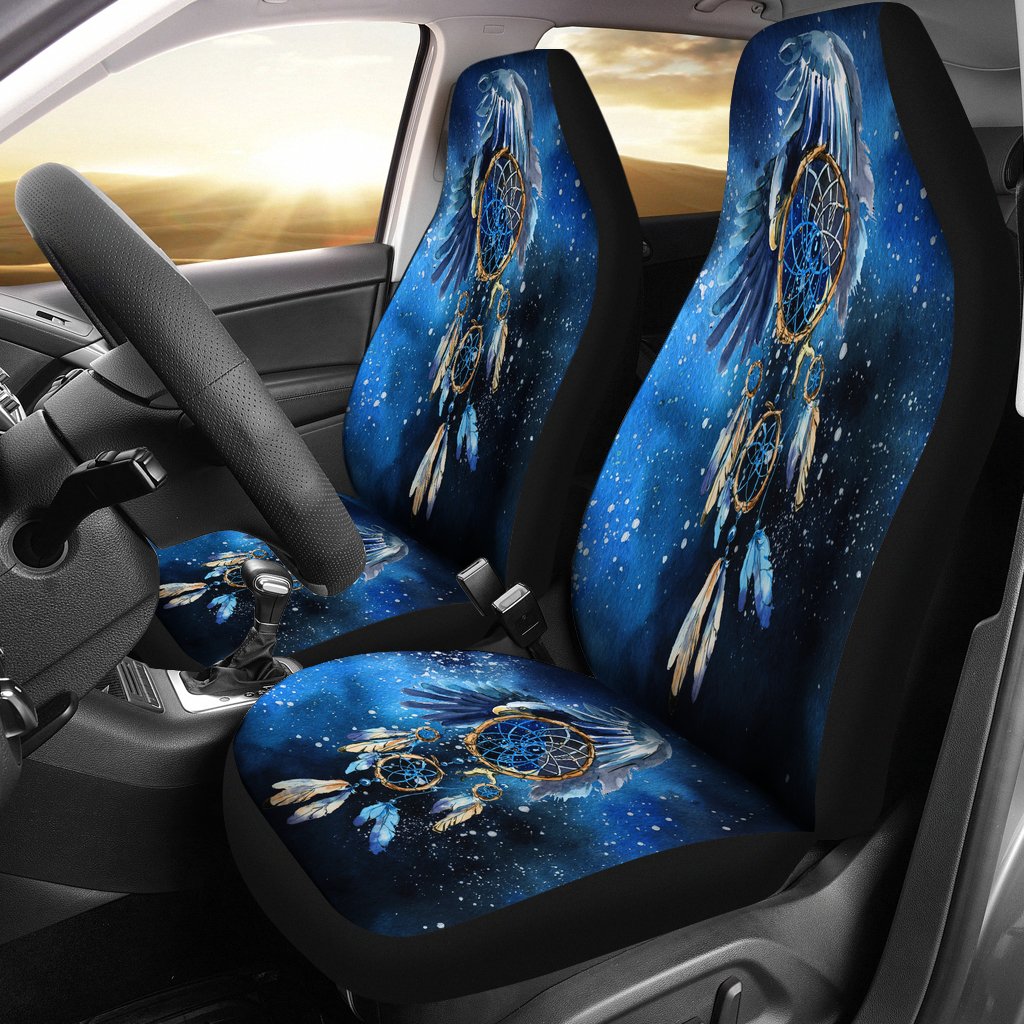 Blue Galaxy Dreamcatcher Native American Car Seat Covers LT10