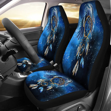 Blue Galaxy Dreamcatcher Native American Car Seat Covers LT10