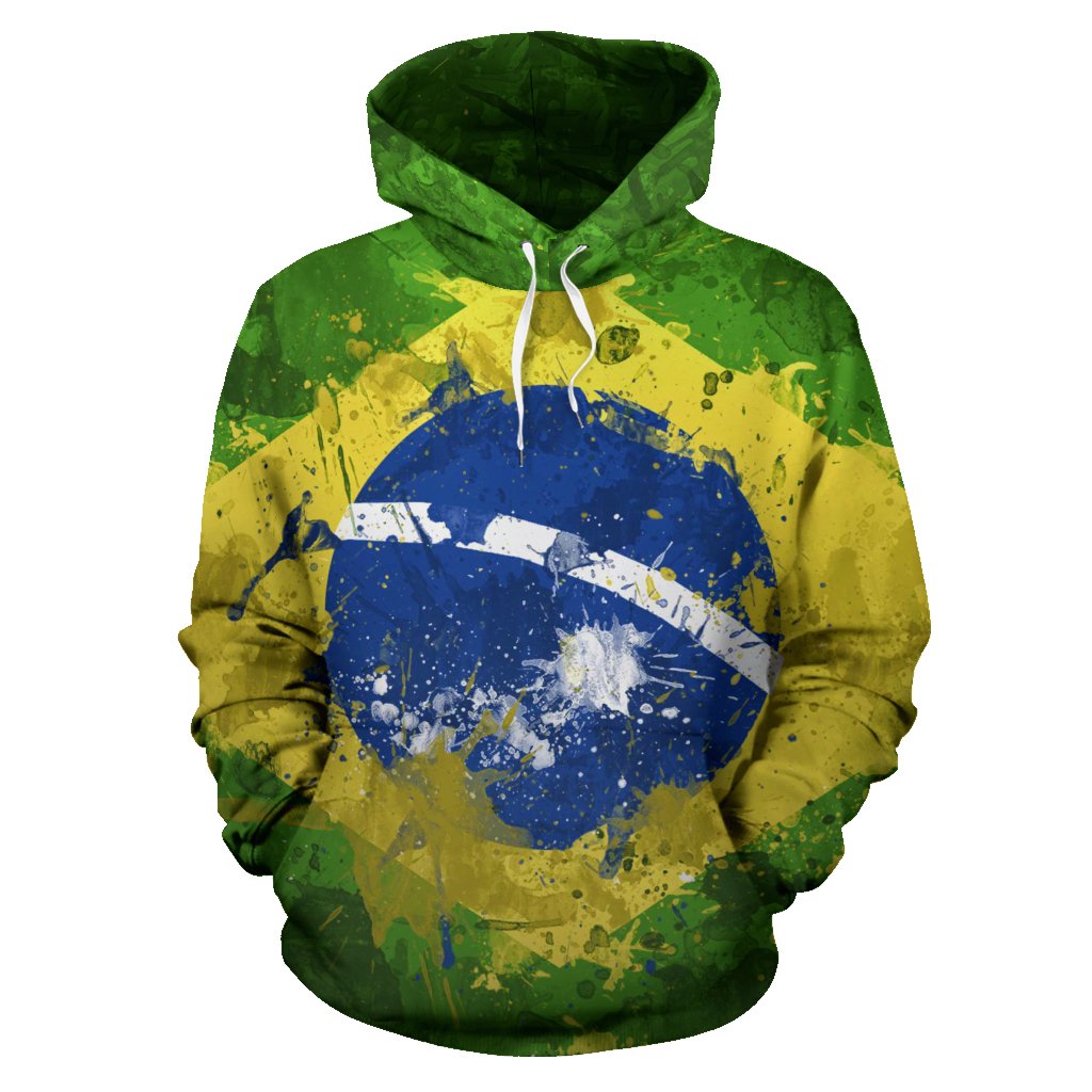 Brazil Hoodie Brazil Flag Painting